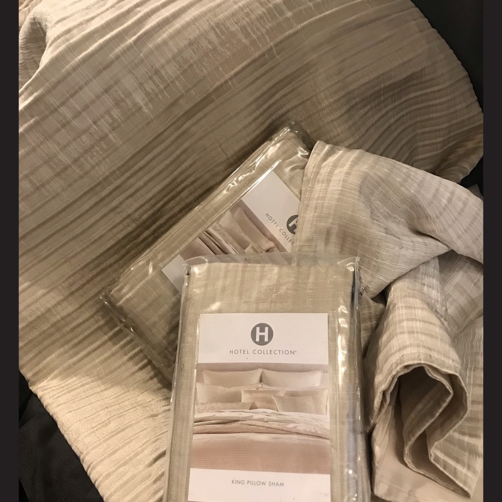 5 PC SET! Ikat Stripe KING Duvet Cover, 2 King Shams, 2 Euro Shams NWOT